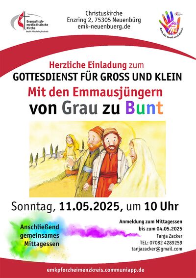 Von Grau zu Bunt - Gottesdienst für Groß und Klein am 11.05.2025 in Neuenbürg