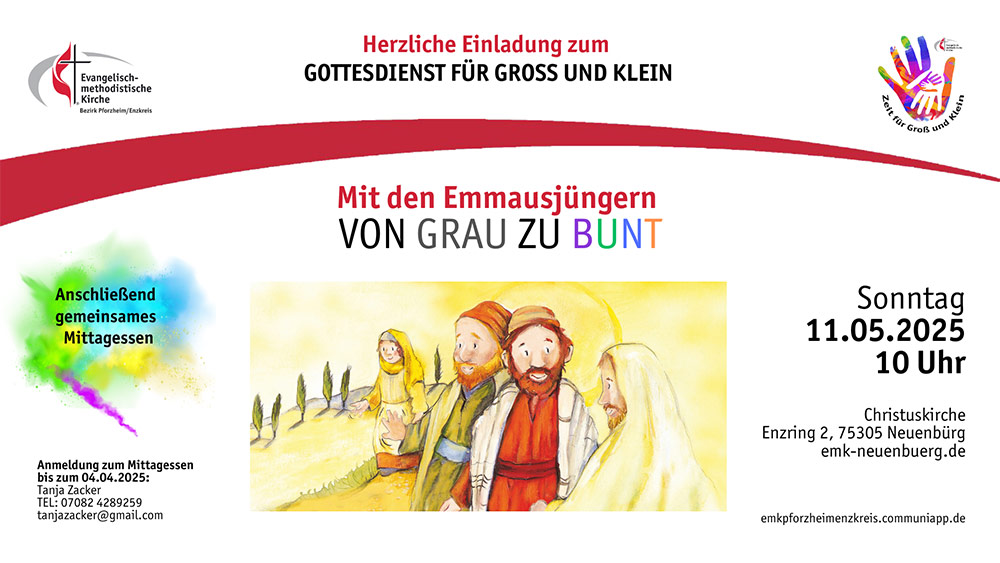 Von Grau zu Bunt - Gottesdienst für Groß und Klein am 11.05.2025 in Neuenbürg