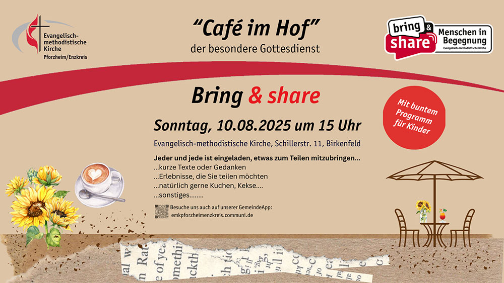 Café im Hof - der besondere Gottesdienst am 10.08.2025 in Birkenfeld