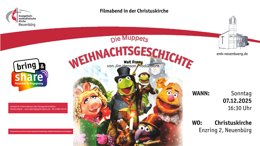 Filmabend in Neuenbürg: Die MUPPETS WEIHNACHTSGESCHICHTE am 07.12.2025